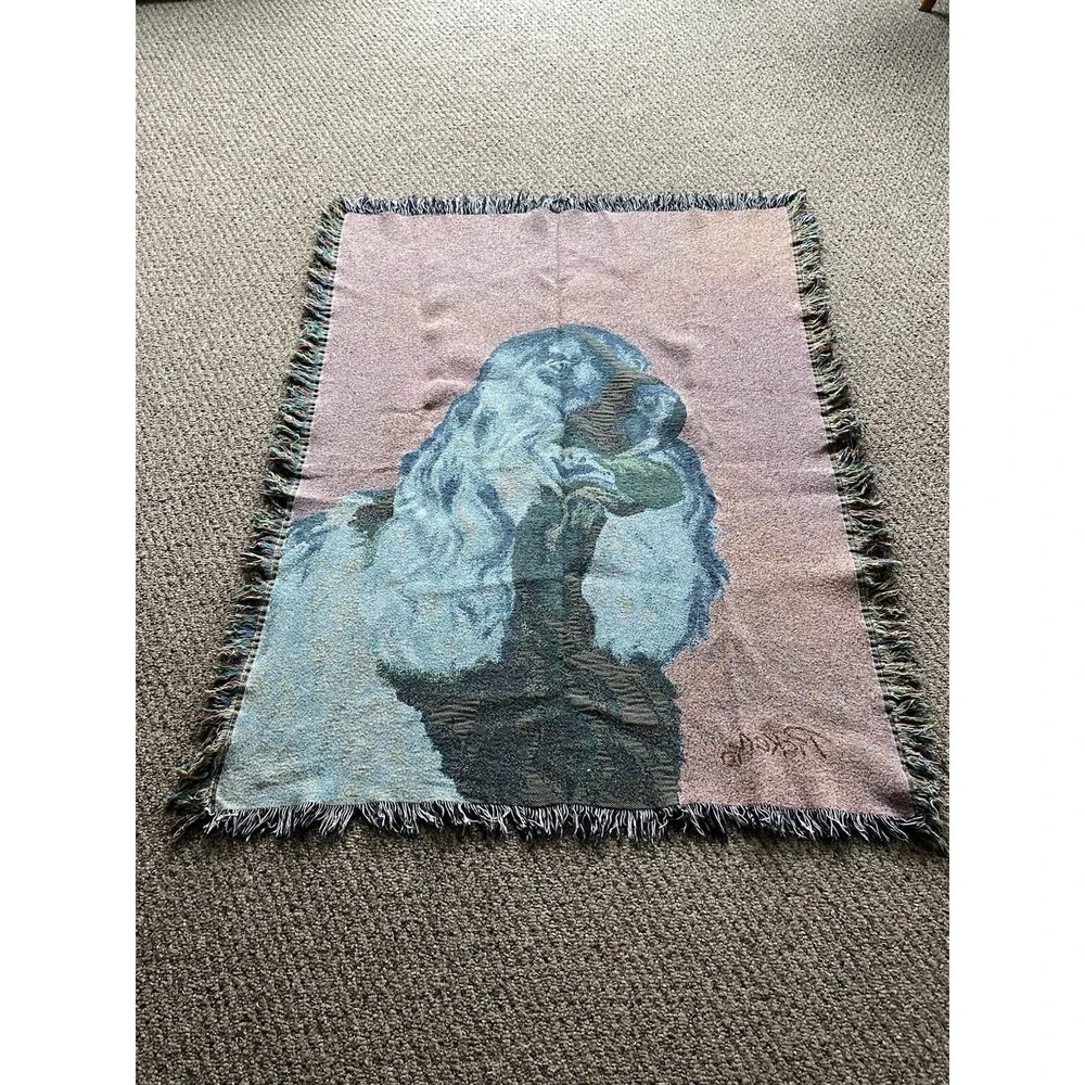 Cocker Spinger Spaniel Brown White Dog Puppy Tapestry Throw 58
